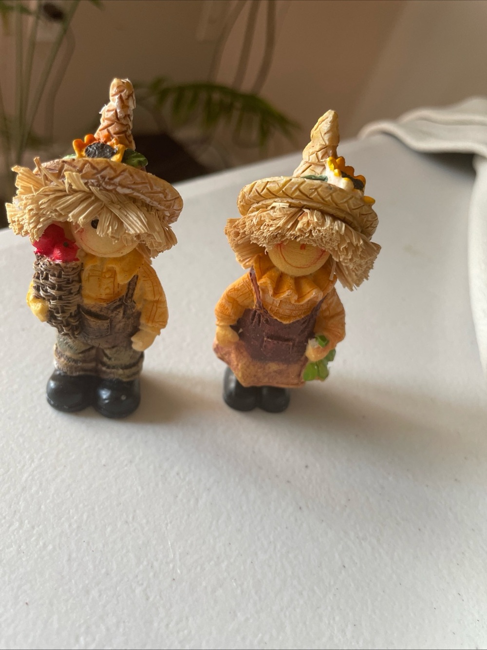 Set Of 2 Scarecrow Decor Wildflower Harvest Faire Halloween Fal Mini Figurine